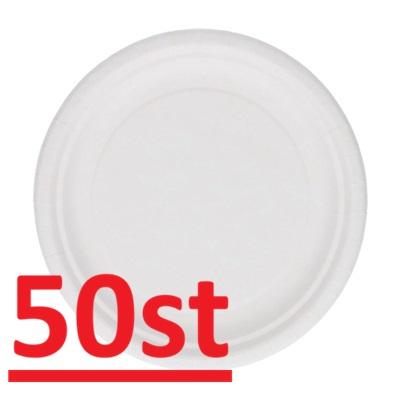 White Paper Plate 18cm 50st Disposable